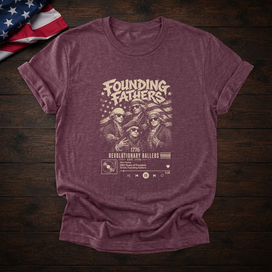 Founding Fathers Tee — Heather Maroon