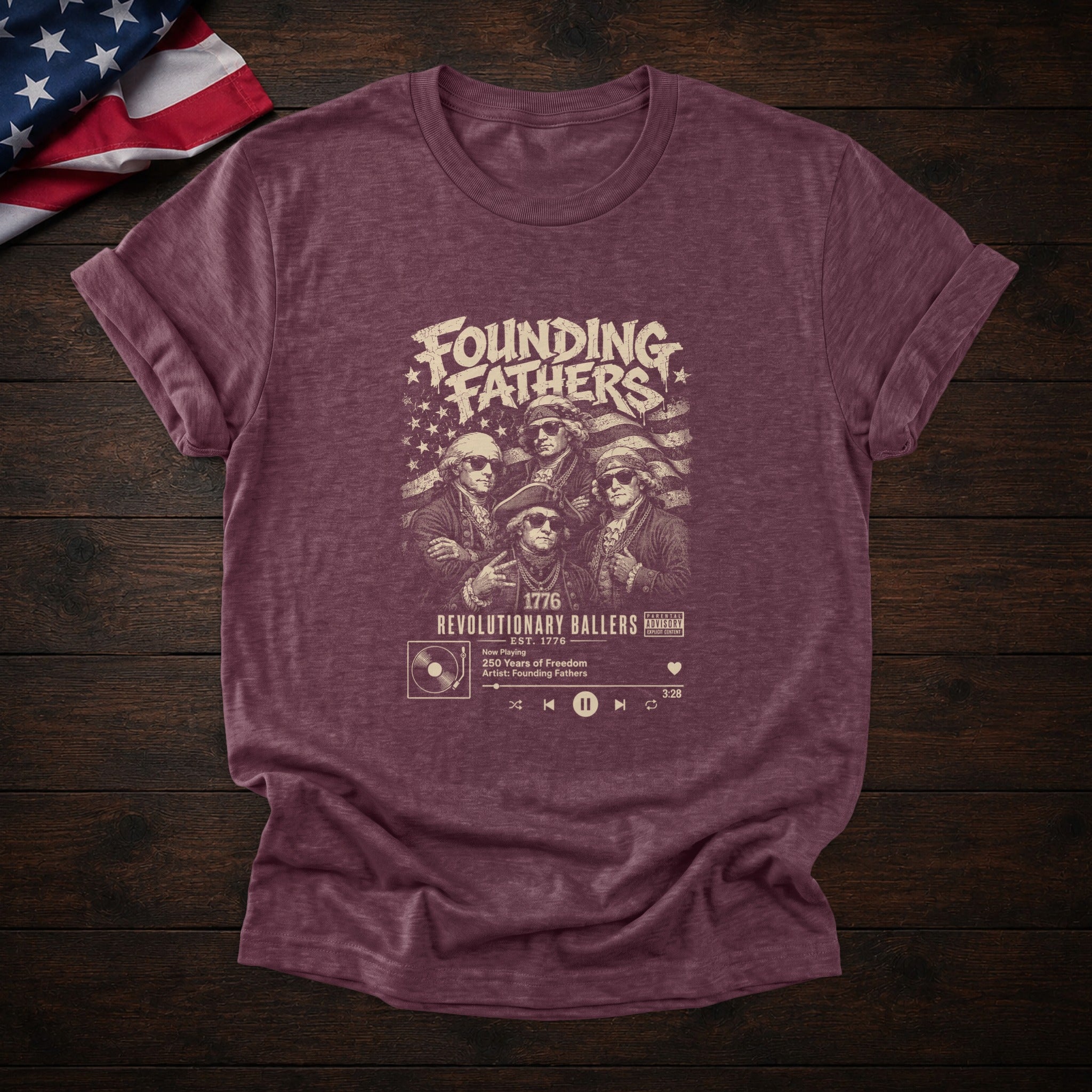 Founding Fathers Tee — Heather Maroon