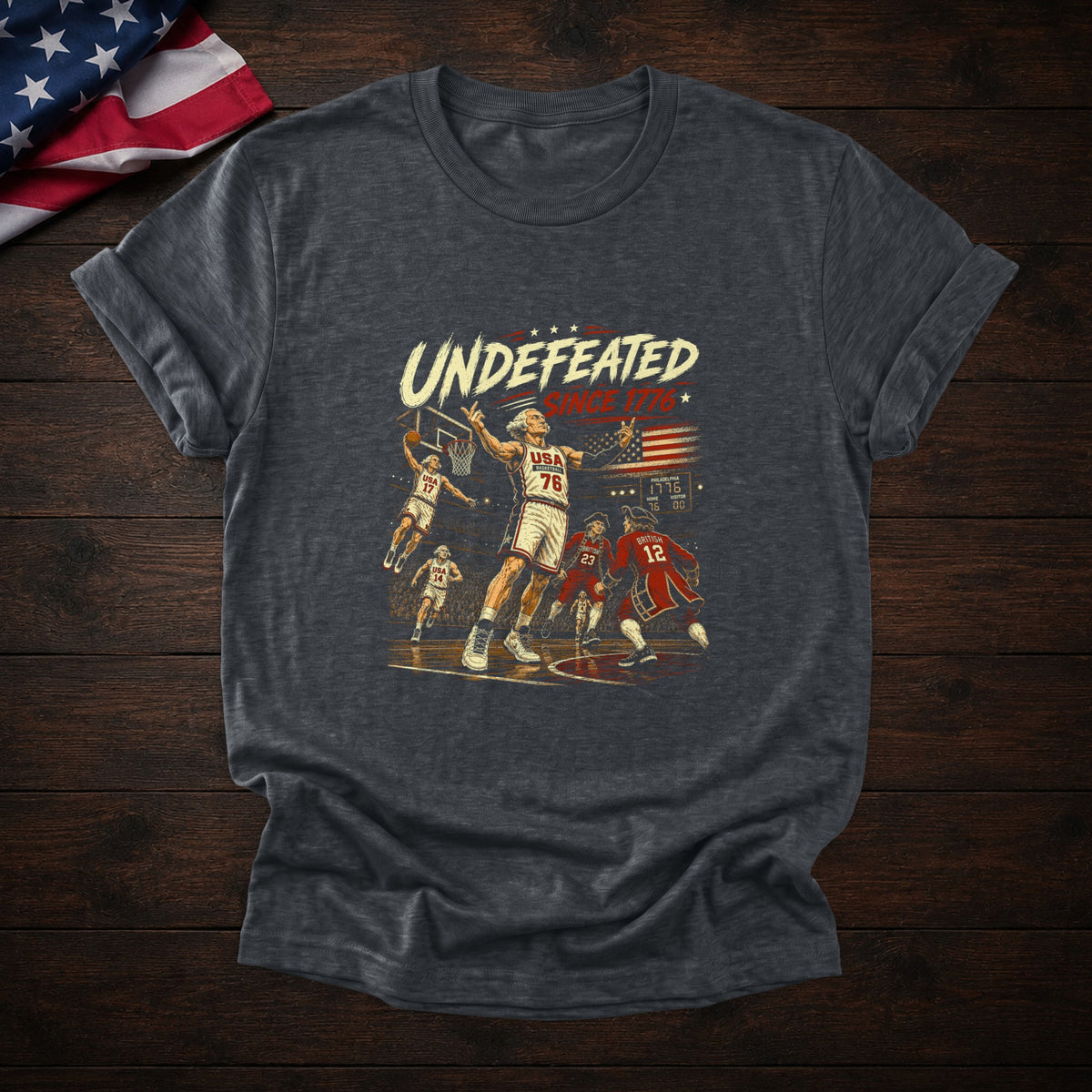 Founding Fathers Basketball Tee — Dark Heather