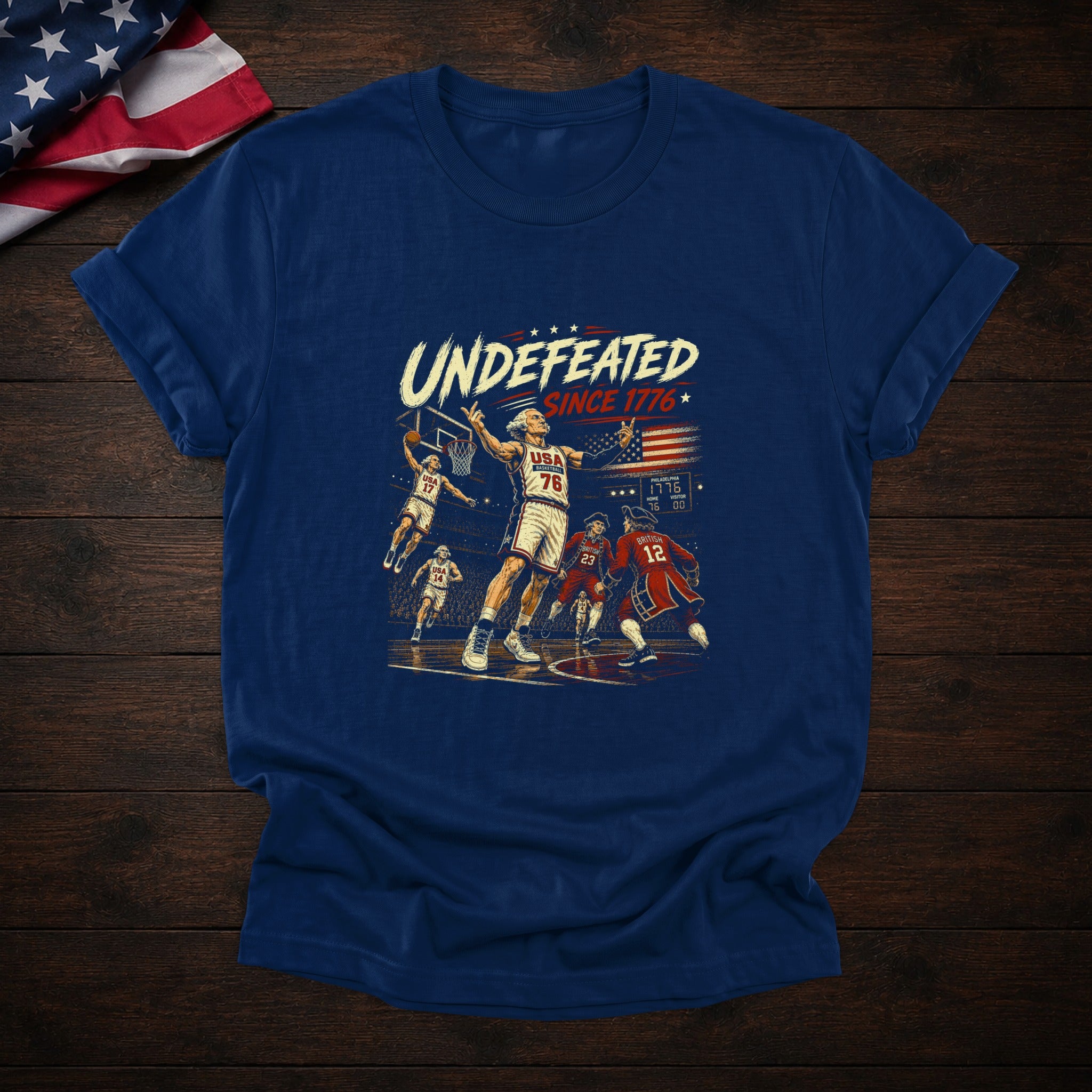 Founding Fathers Basketball Tee — Navy