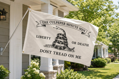 Culpeper Minutemen Flag on house-mounted pole