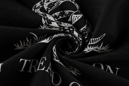 Black Don’t Tread On Me Gadsden Flag fabric detail