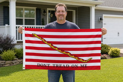 First Navy Jack Flag held in yard