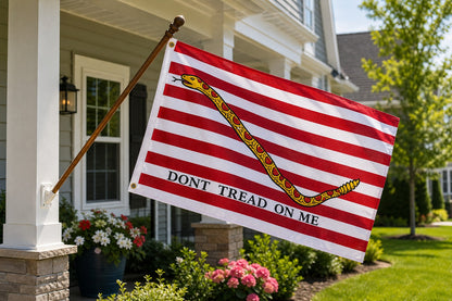 First Navy Jack Flag on house-mounted pole