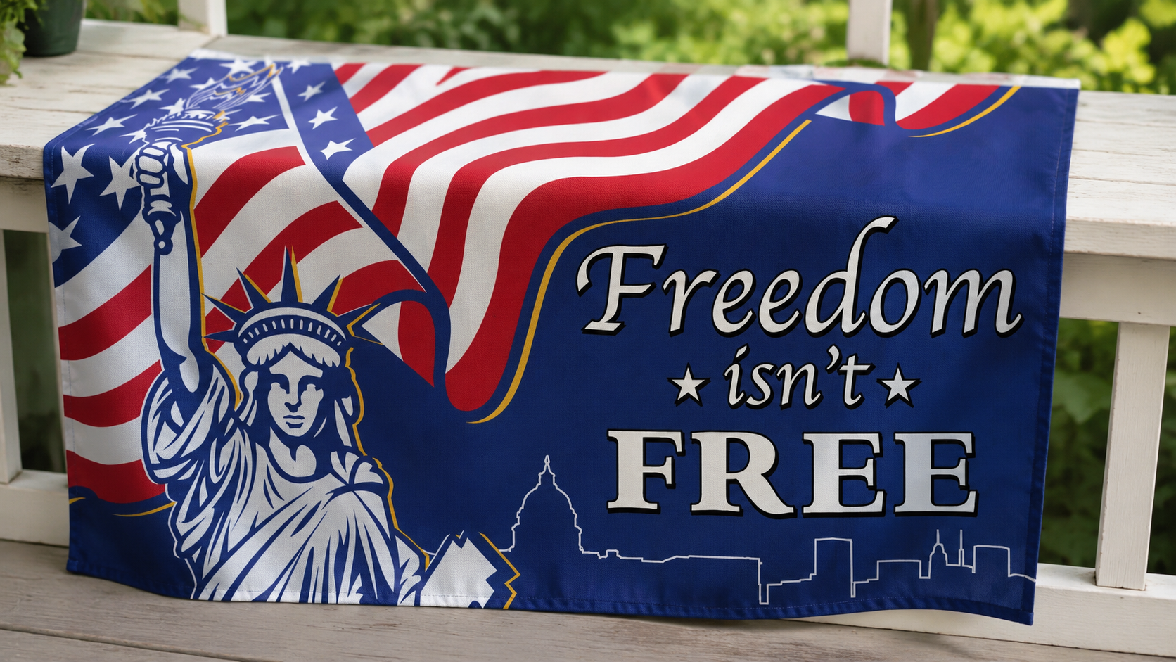 Freedom Isn't Free Liberty Flag KIE source-referenced product photo