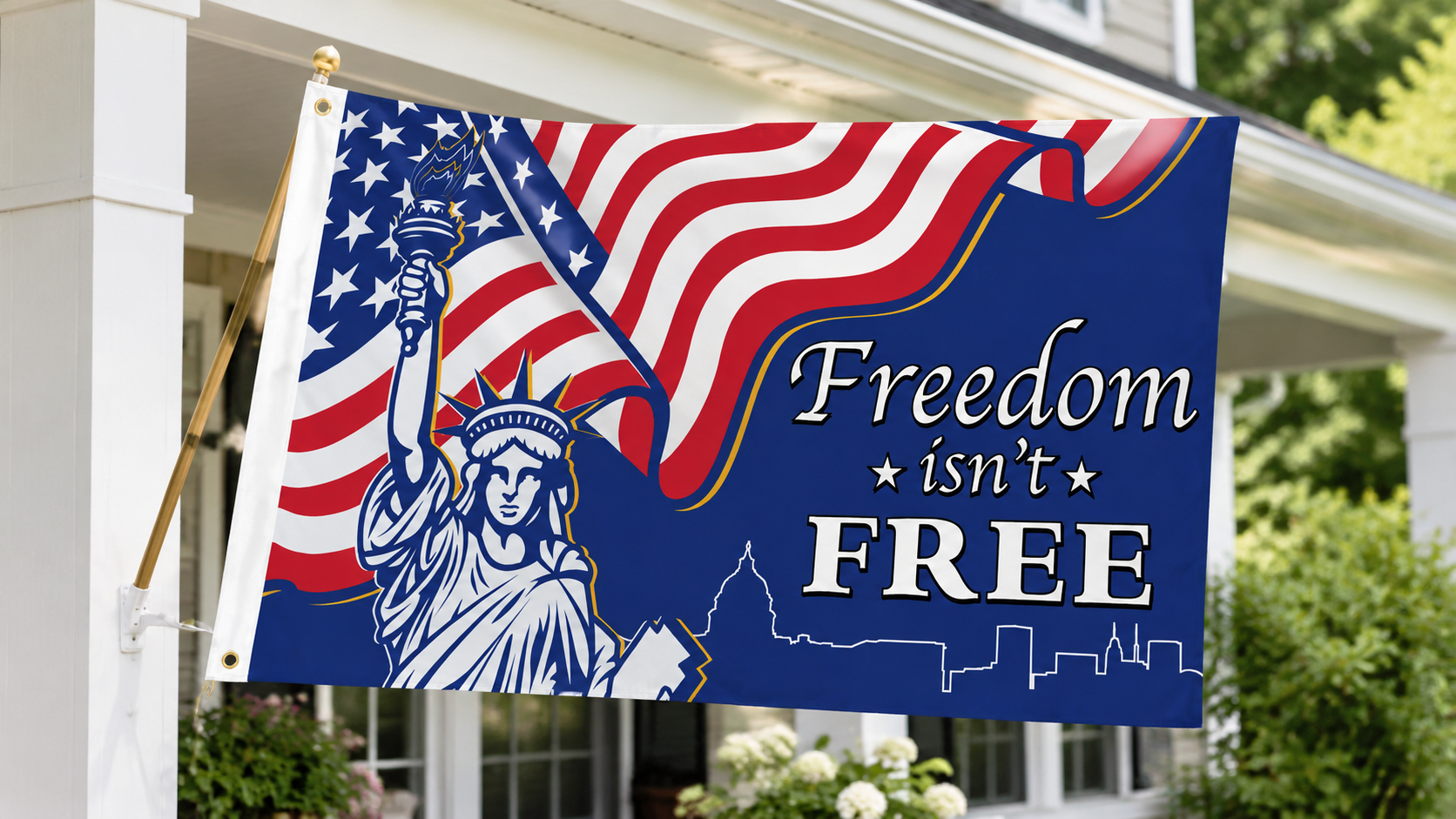 Freedom Isn't Free Liberty Flag KIE source-referenced product photo