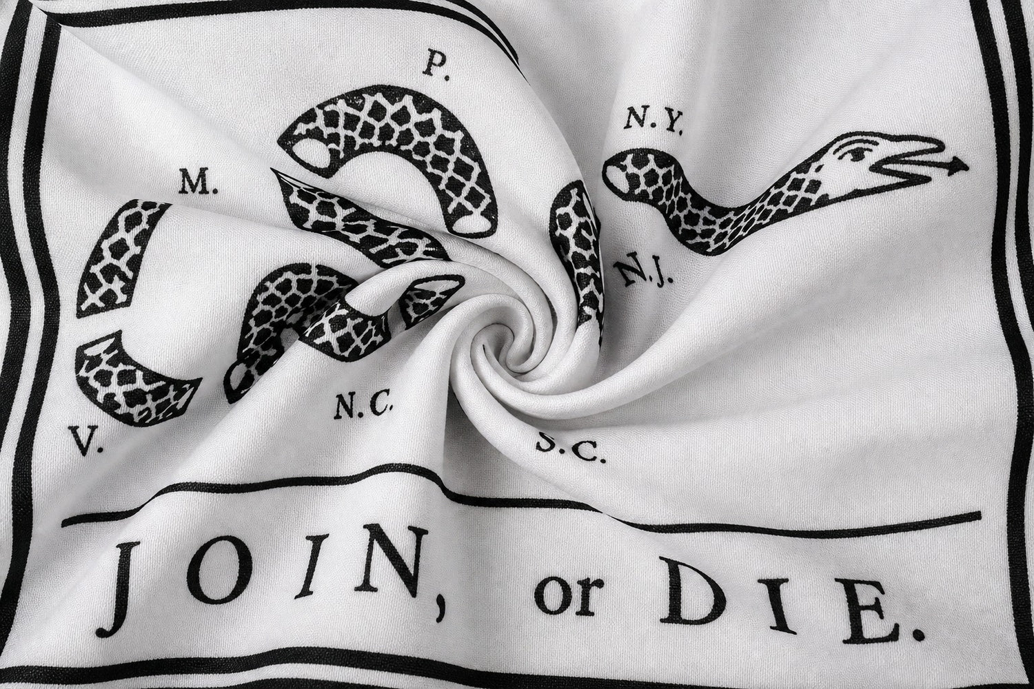 Join or Die Flag fabric detail
