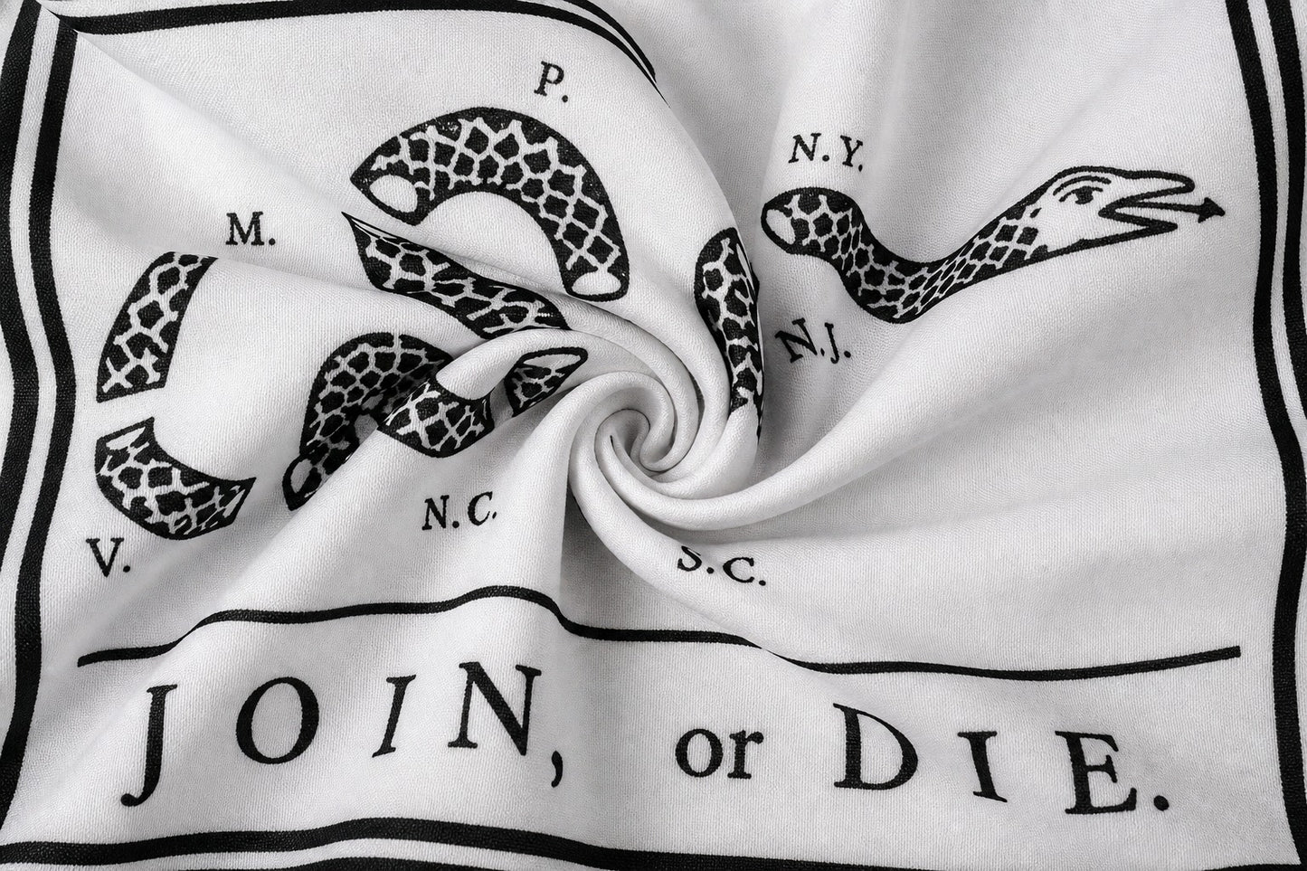 Join or Die Flag fabric detail