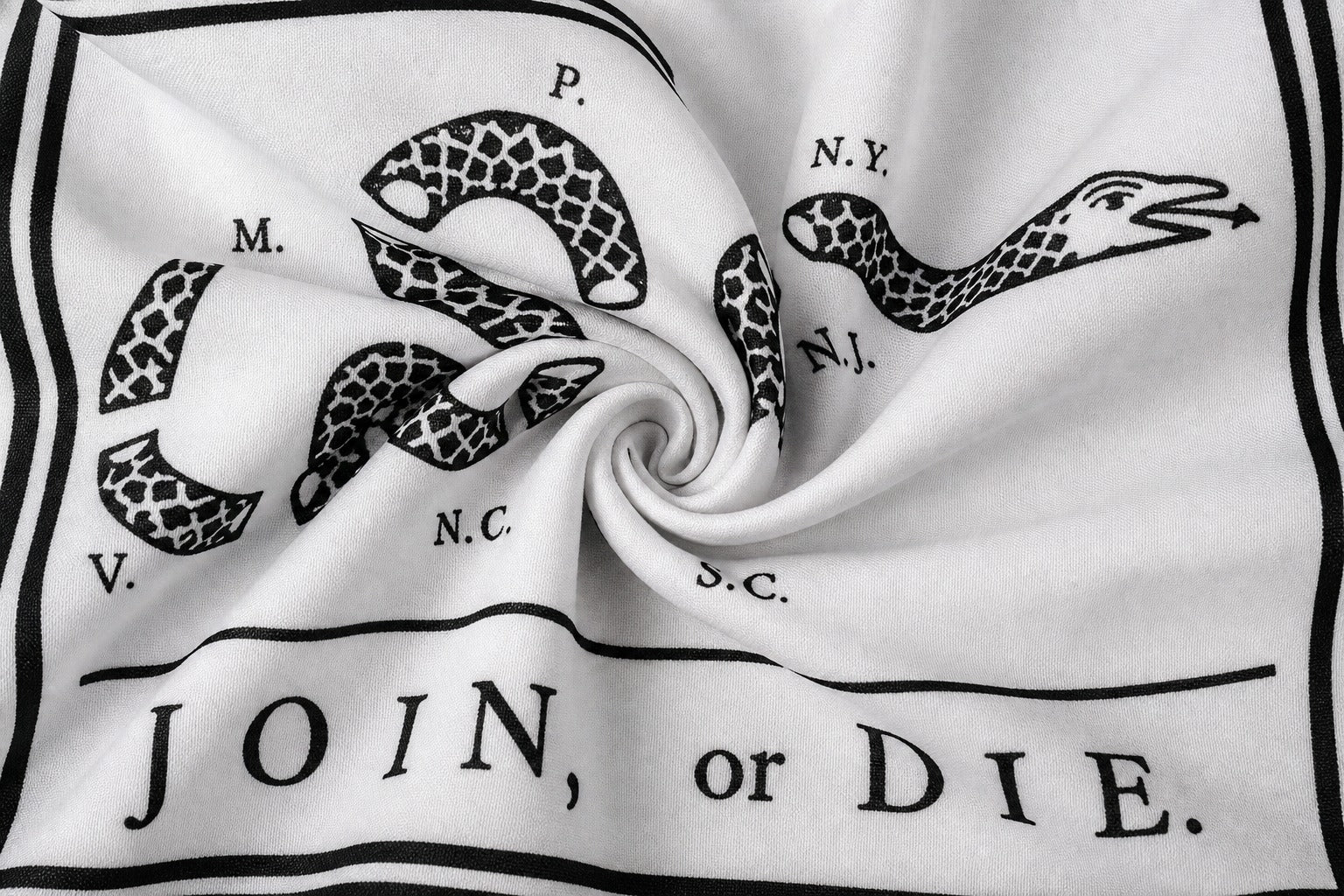 Join or Die Flag fabric detail