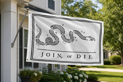 Join or Die Flag on house-mounted pole