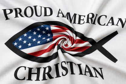 Proud American Christian Flag fabric detail