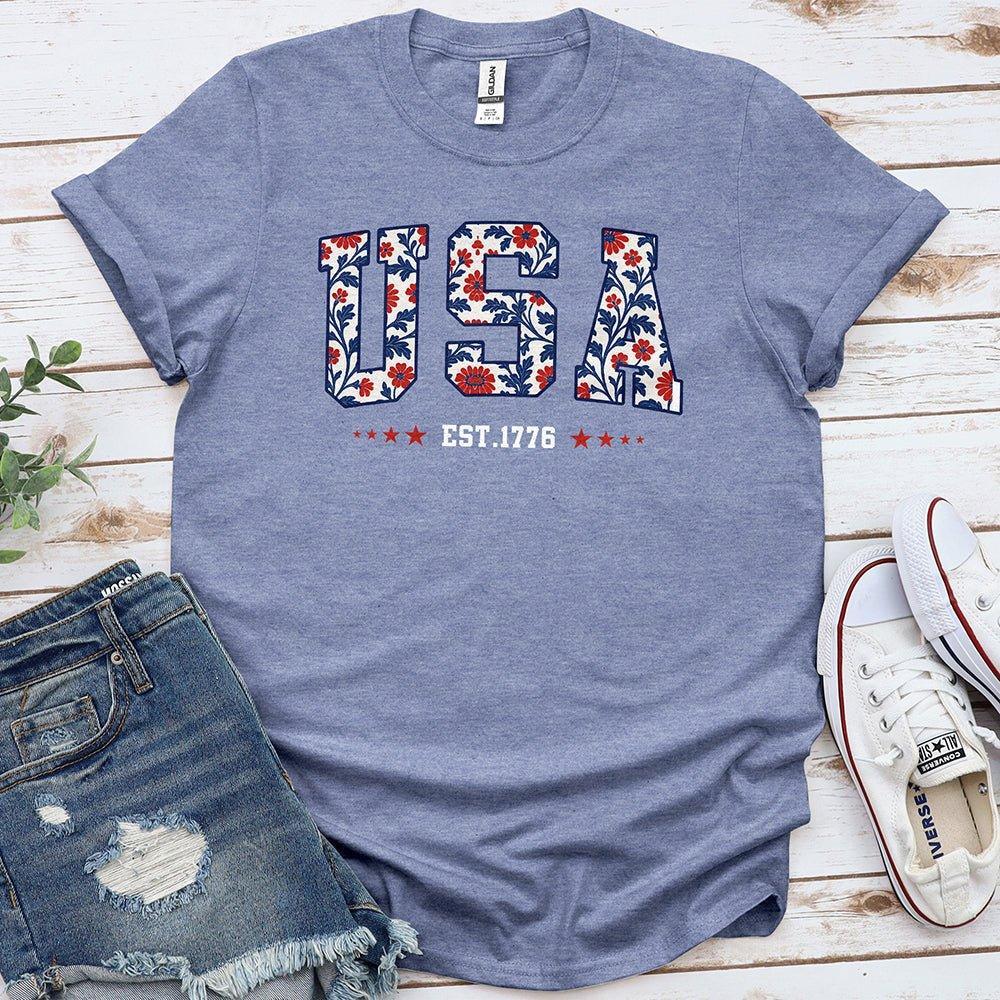 USA Floral Tee - Special Offer - Proud & Free
