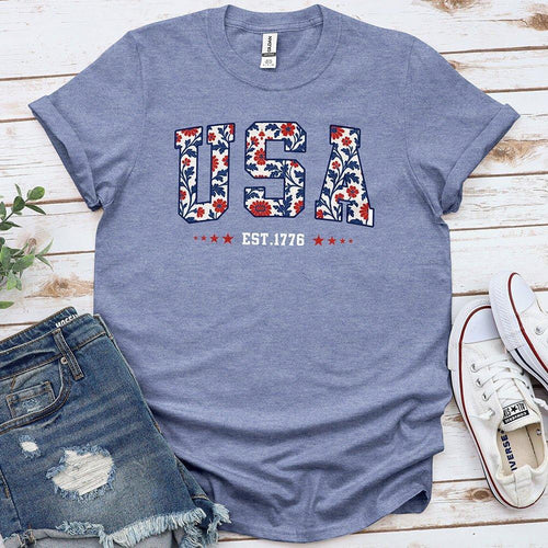 USA Floral Tee - Special Offer - Proud & Free